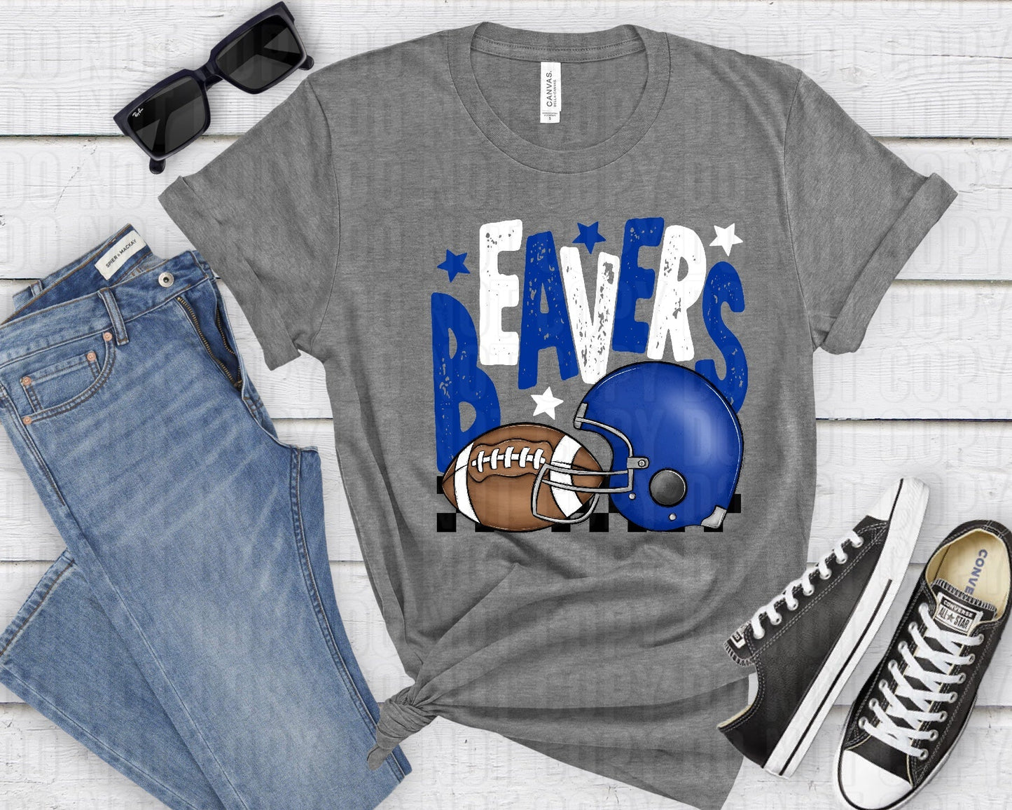 Beavers Blue White Checkered FB-Lovie T Designs