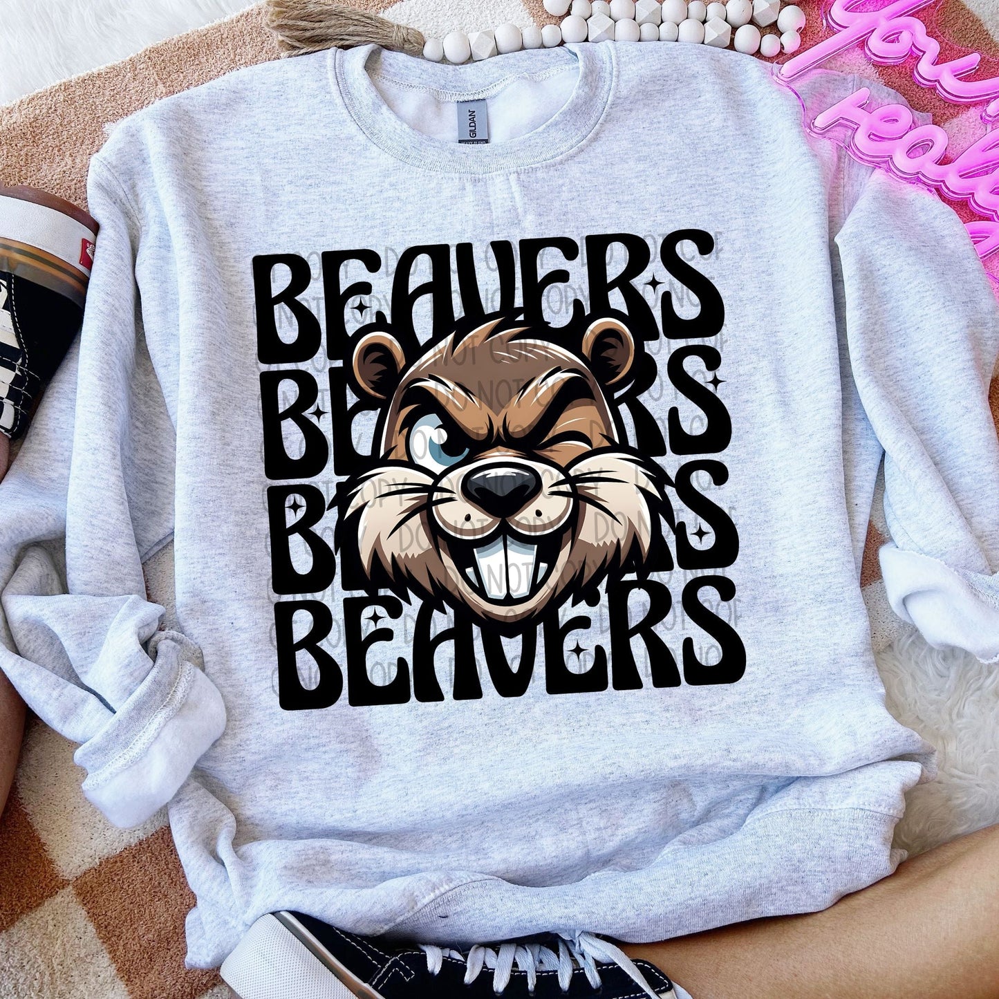 Beavers Winking Mascot-Lovie T Designs