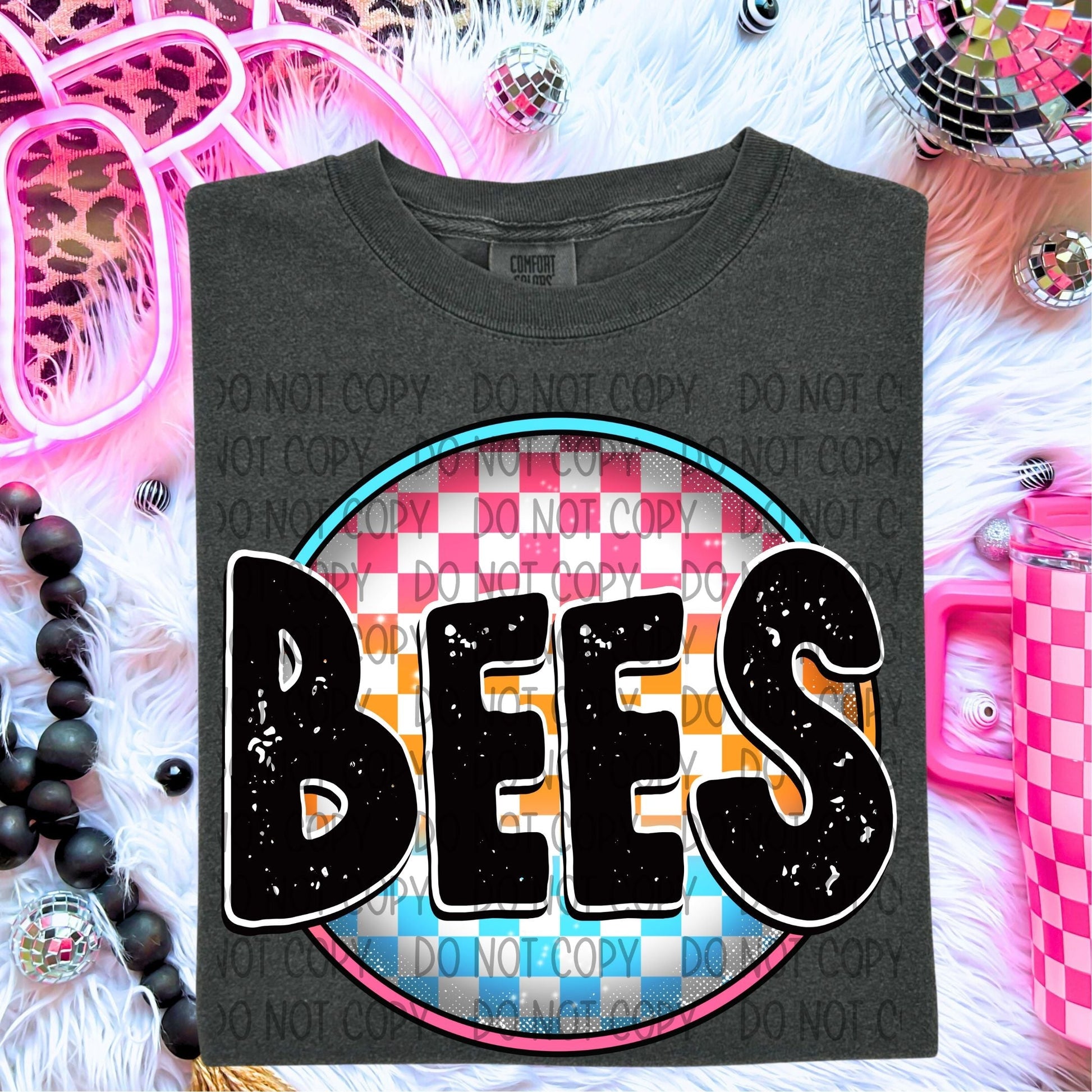 Bees Neon Circle Mascots-Lovie T Designs