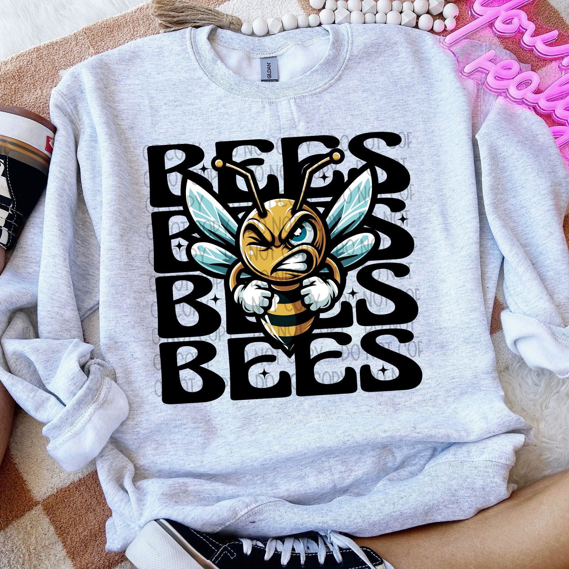 Bees Winking Mascot-Lovie T Designs