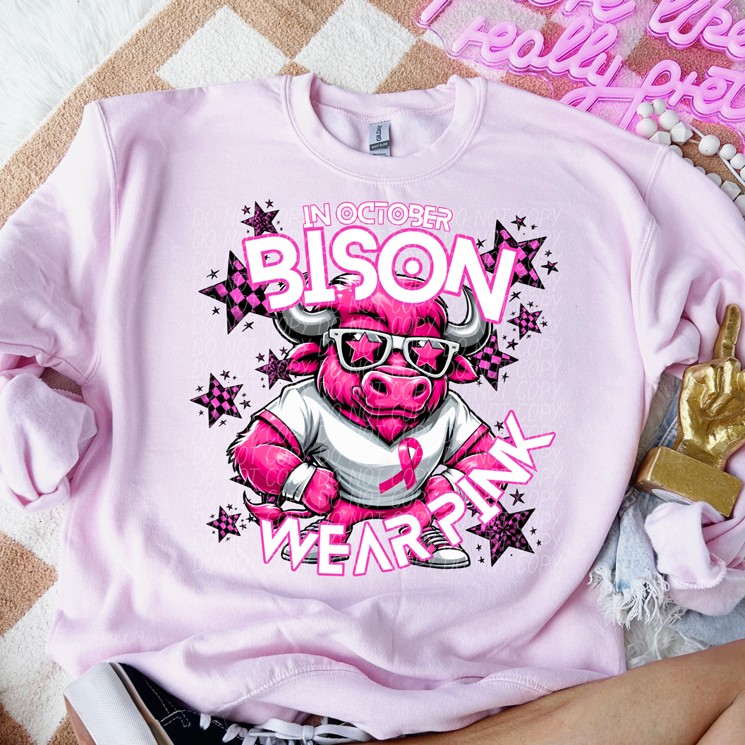 Bison Cancer Awareness Mascot-Lovie T Designs