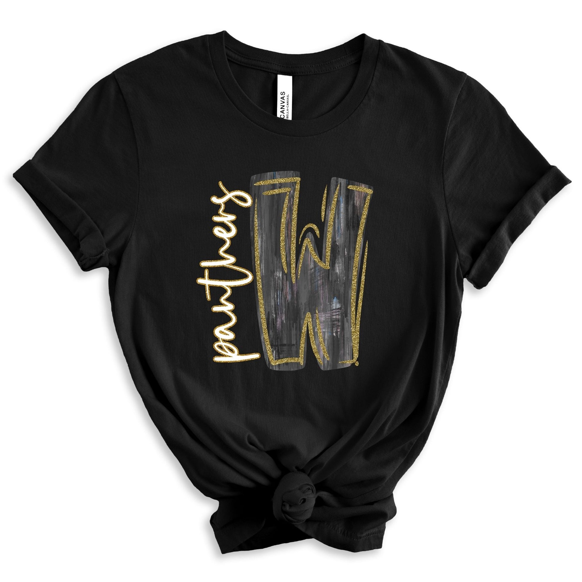 Black and Gold W Panthers-Lovie T Designs