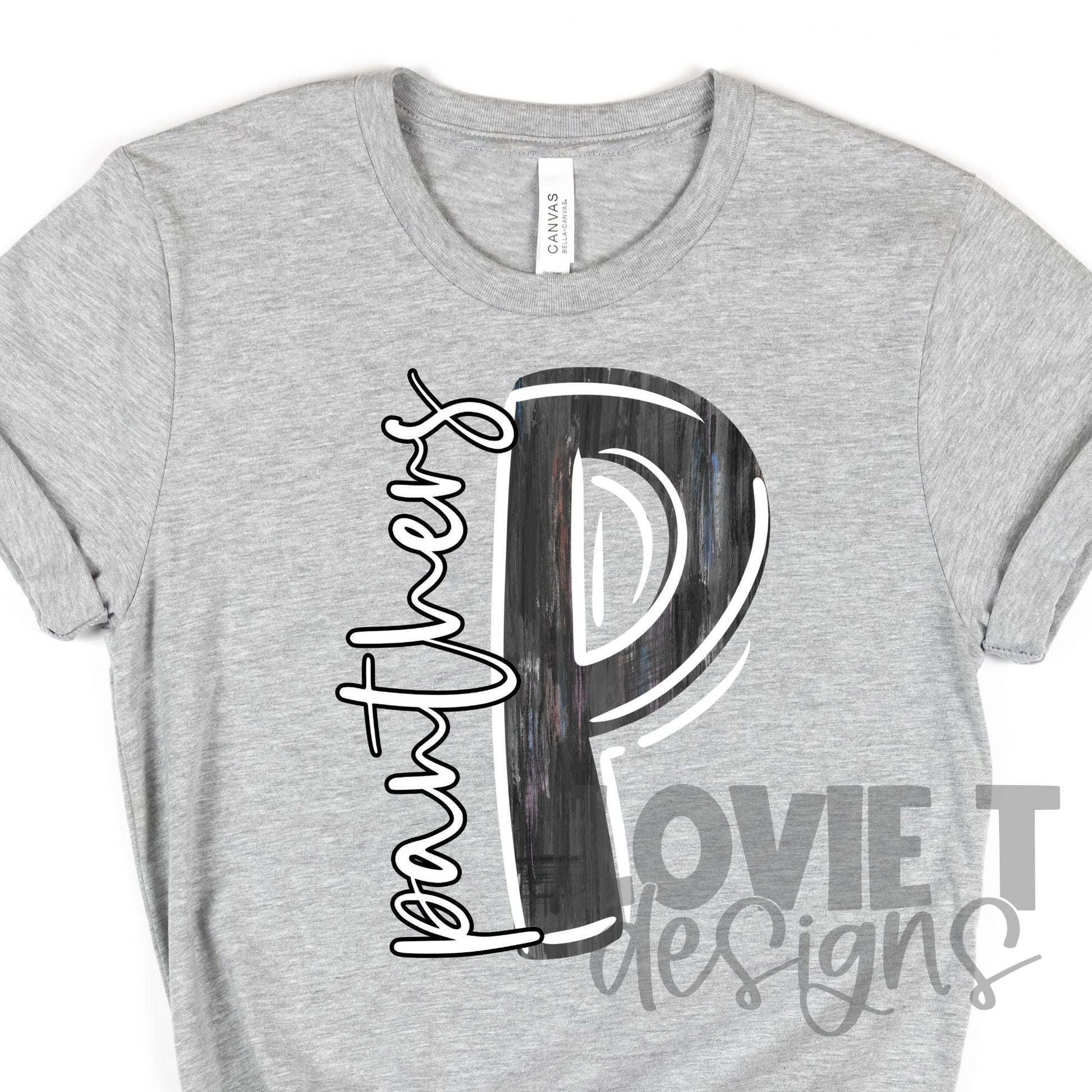 Black and White P Panthers Black and White Font-Lovie T Designs