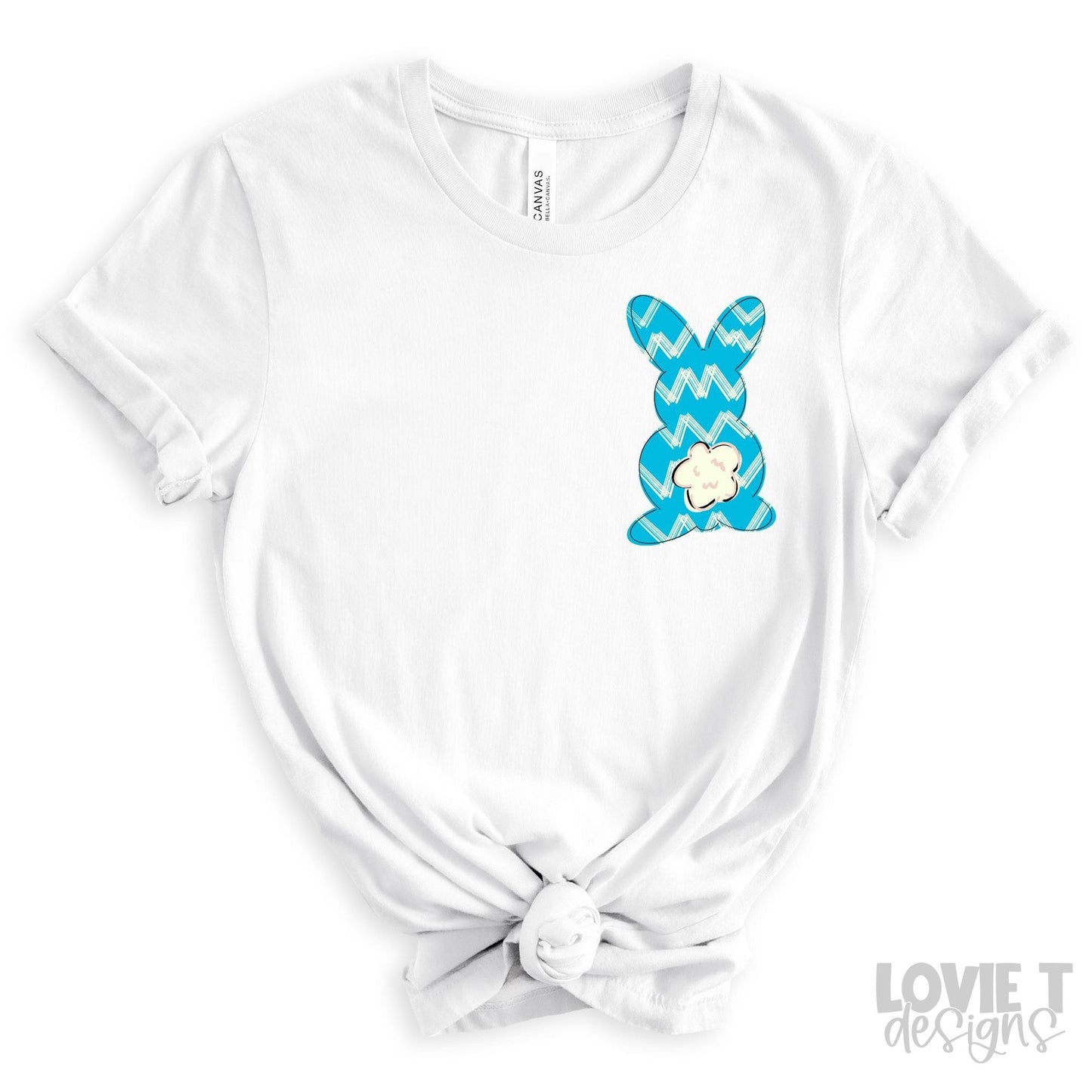 Blue Chevron Bunny-Lovie T Designs