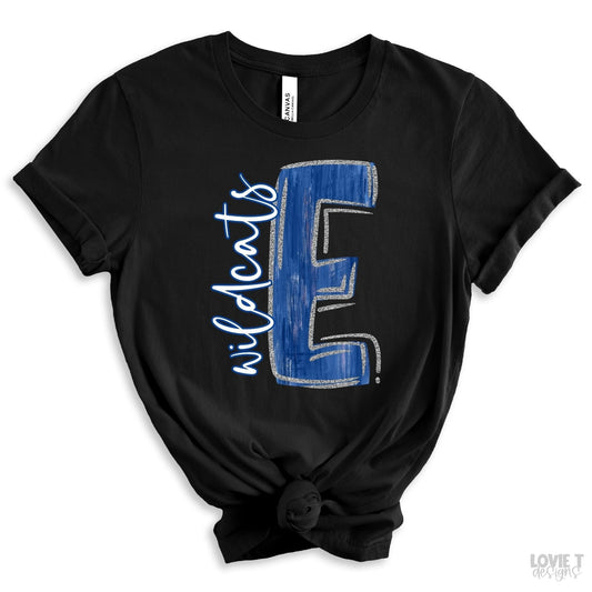 Blue and Silver E Wildcats-Lovie T Designs