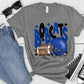 Bobcats Blue Black Checkered FB-Lovie T Designs