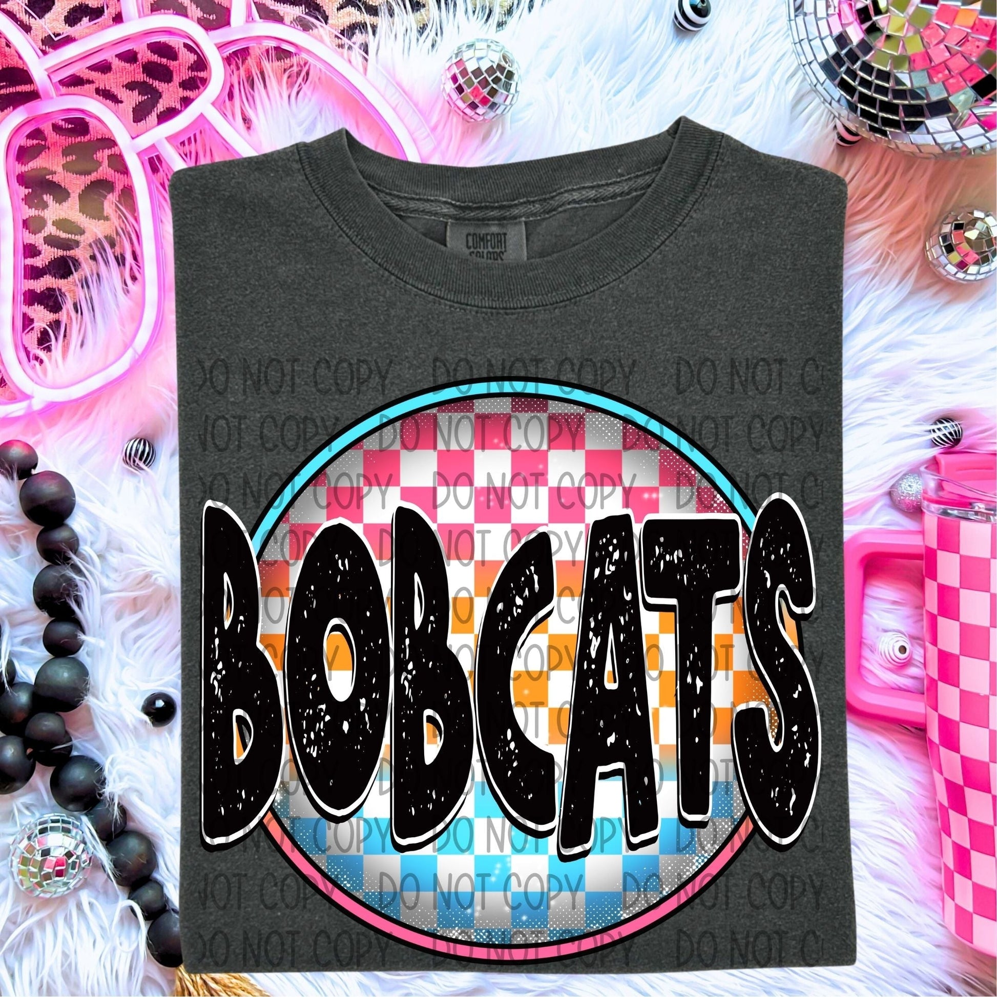 Bobcats Neon Circle Mascots-Lovie T Designs