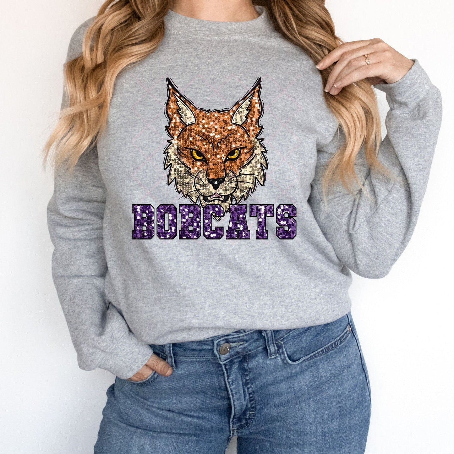 Bobcats Purple Sequin