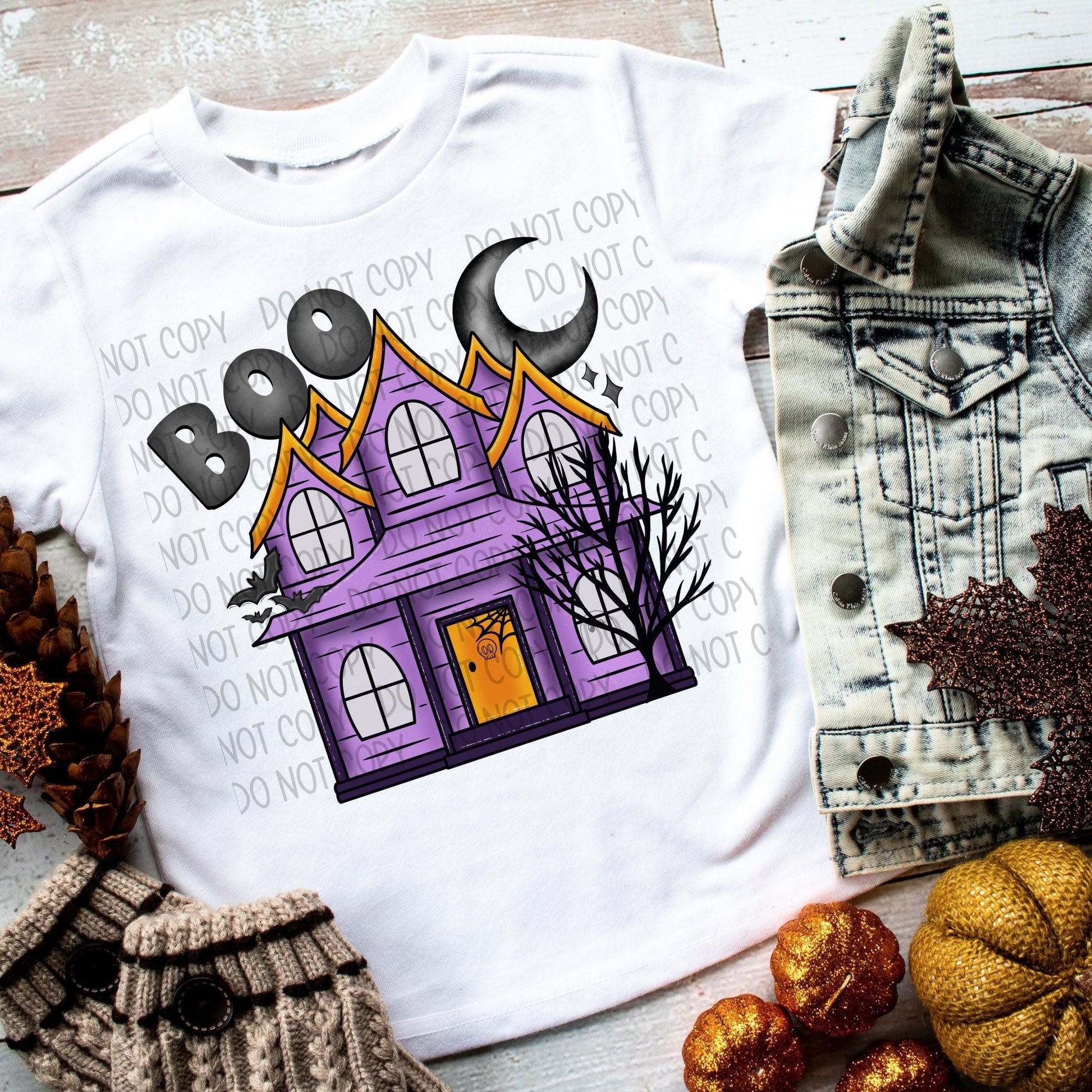 Boo Haunted House Purple-Lovie T Designs