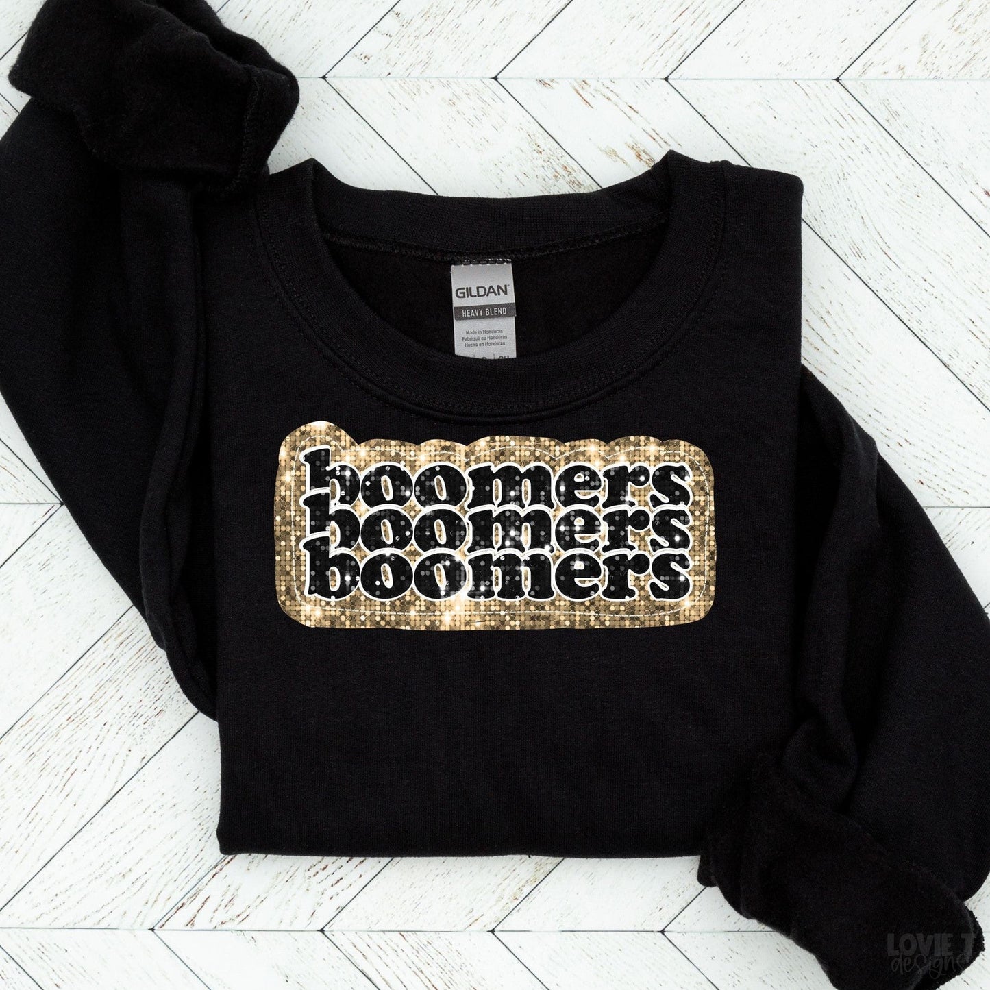 Boomers Gold Stacked Faux Applique