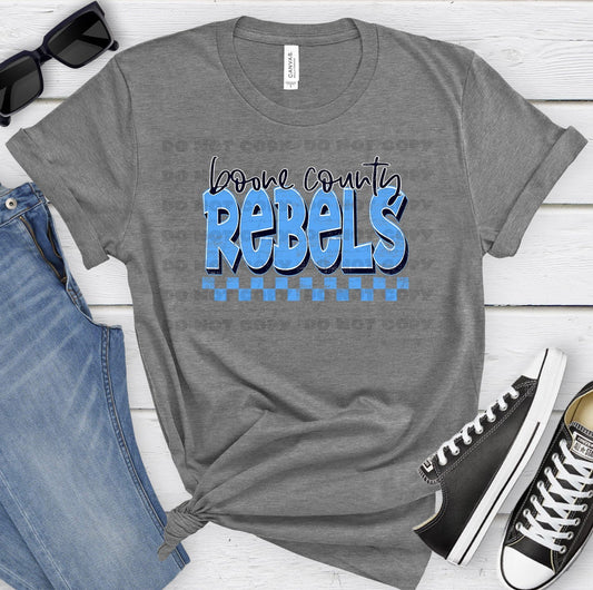 Boone County Rebels Columbia Navy Grunge-Lovie T Designs