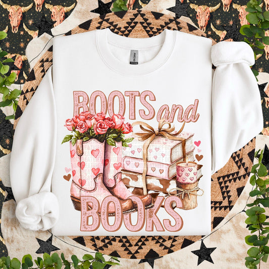 Boots and Books-[DTF Transfer]-Lovie T Designs