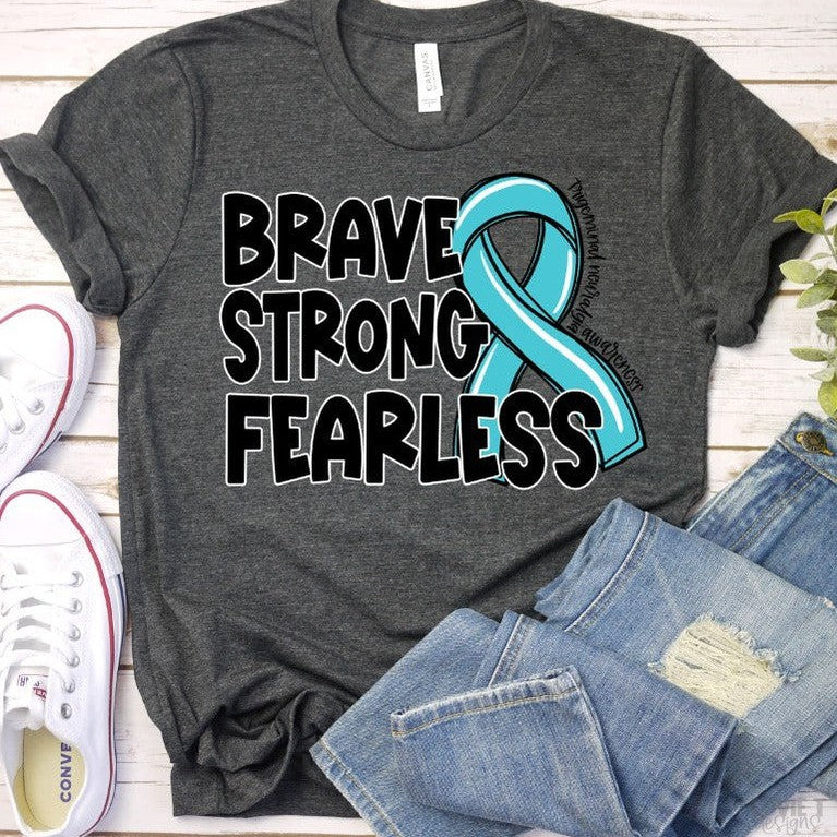 Brave Strong Fearless Trigeminal Neuroglia Awareness-Lovie T Designs