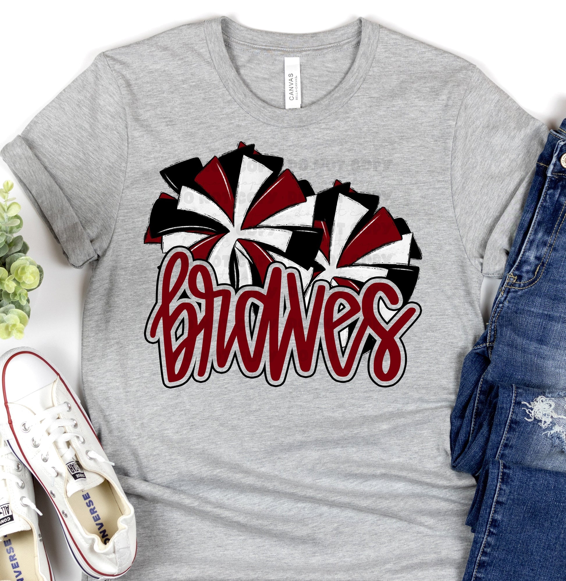 Braves Garnet Poms-Lovie T Designs