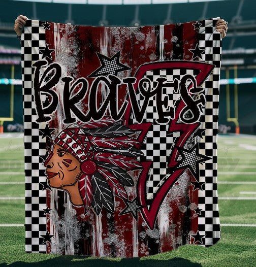 Braves Maroon and Black Doodle Blanket-Lovie T Designs