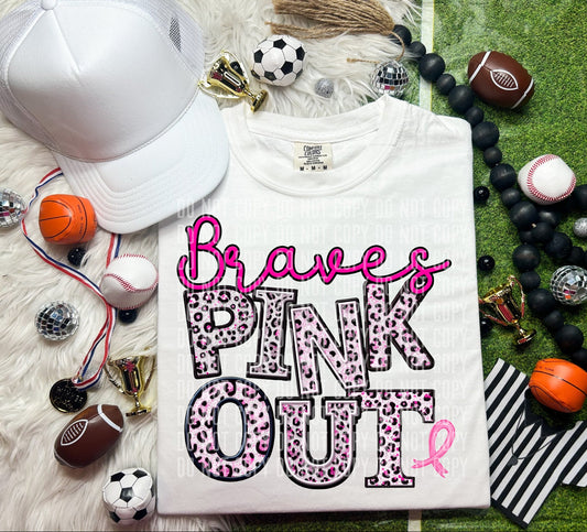 Braves Pink Out Animal Print Mascot-Lovie T Designs