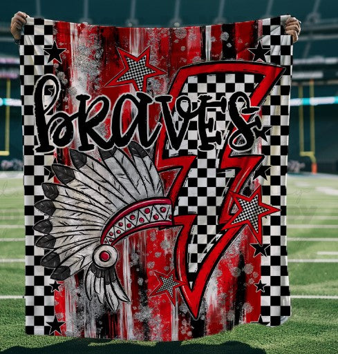 Braves Red and Black Doodle Blanket-Lovie T Designs