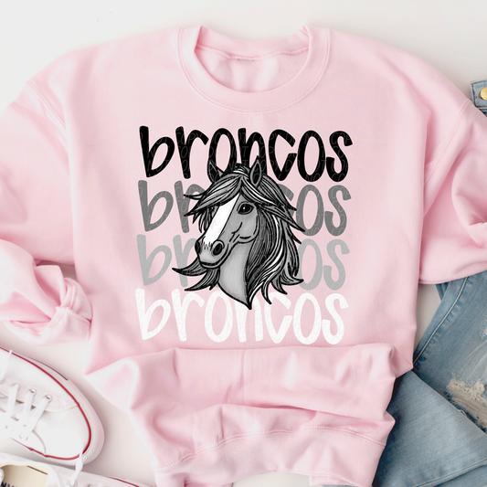 Broncos 2 Monochromatic Mascots-Lovie T Designs