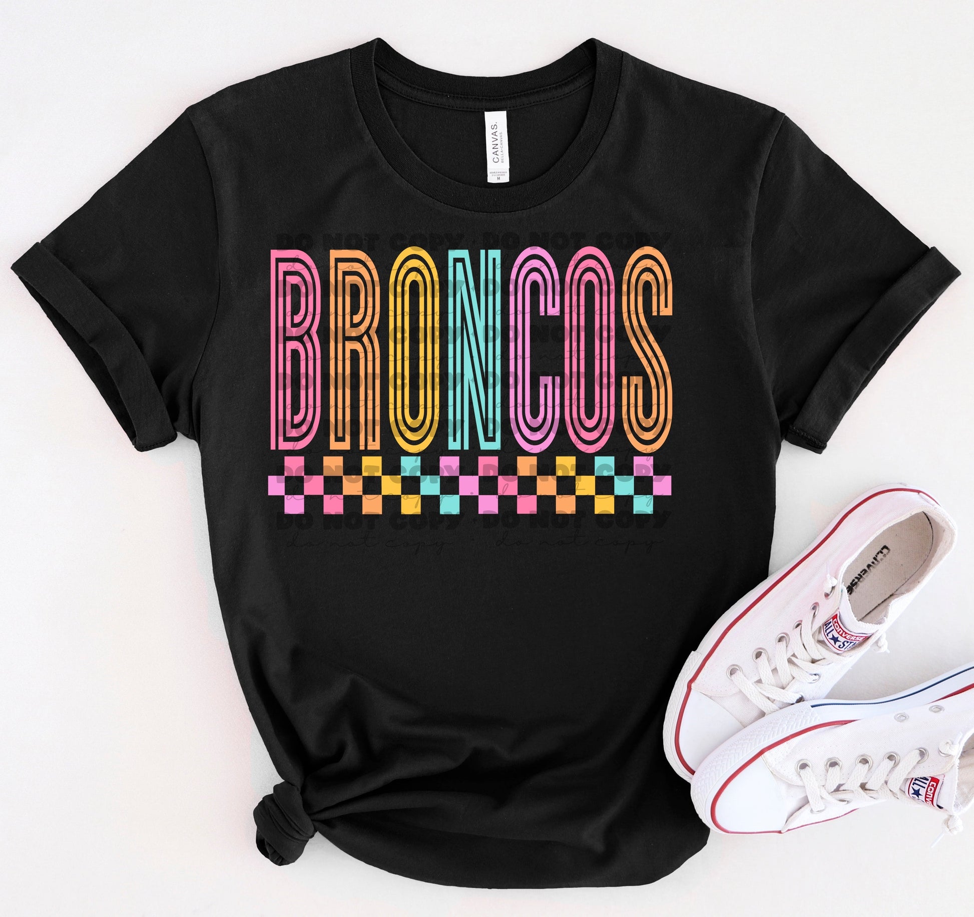 Broncos Colorful Line Mascot-Lovie T Designs