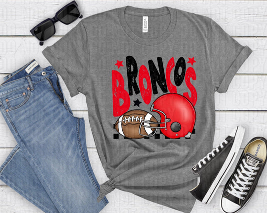 Broncos Red Black Checkered FB-Lovie T Designs