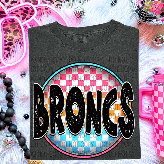 Broncs Neon Circle Mascots-Lovie T Designs