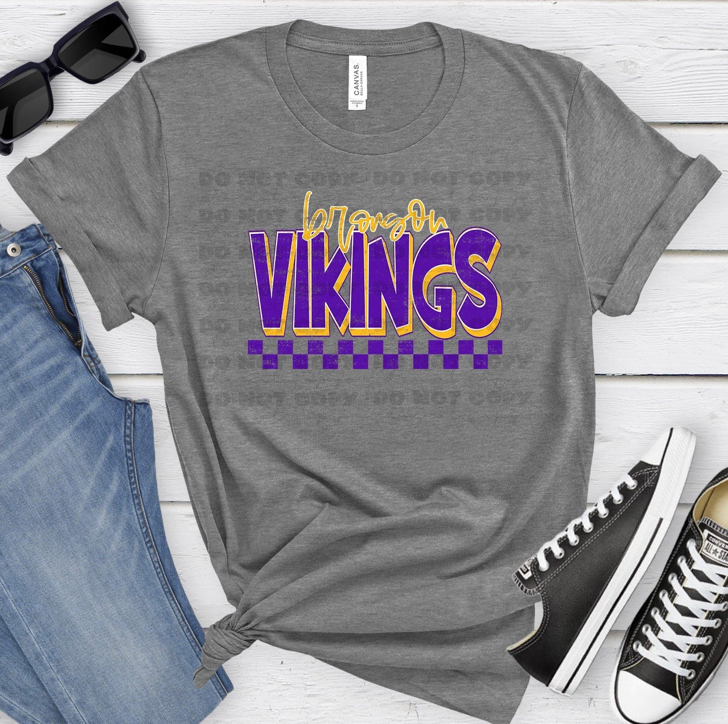 Bronson Vikings Purple Ath Gold Grunge-Lovie T Designs