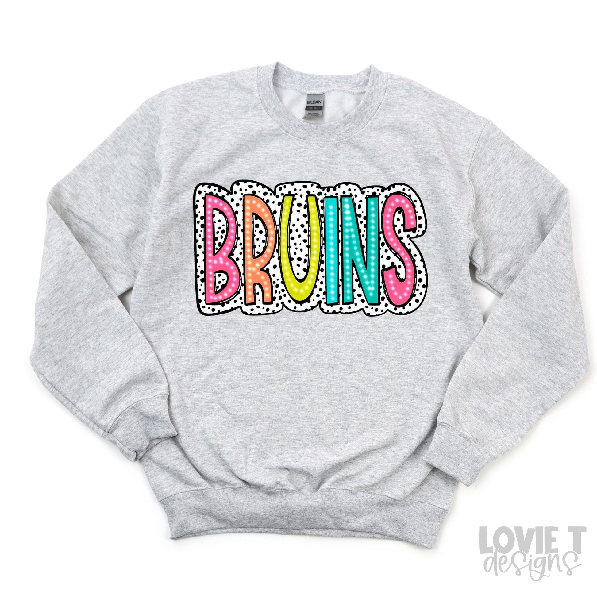 Bruins Bright Doodle Dalmatian Dots-Lovie T Designs