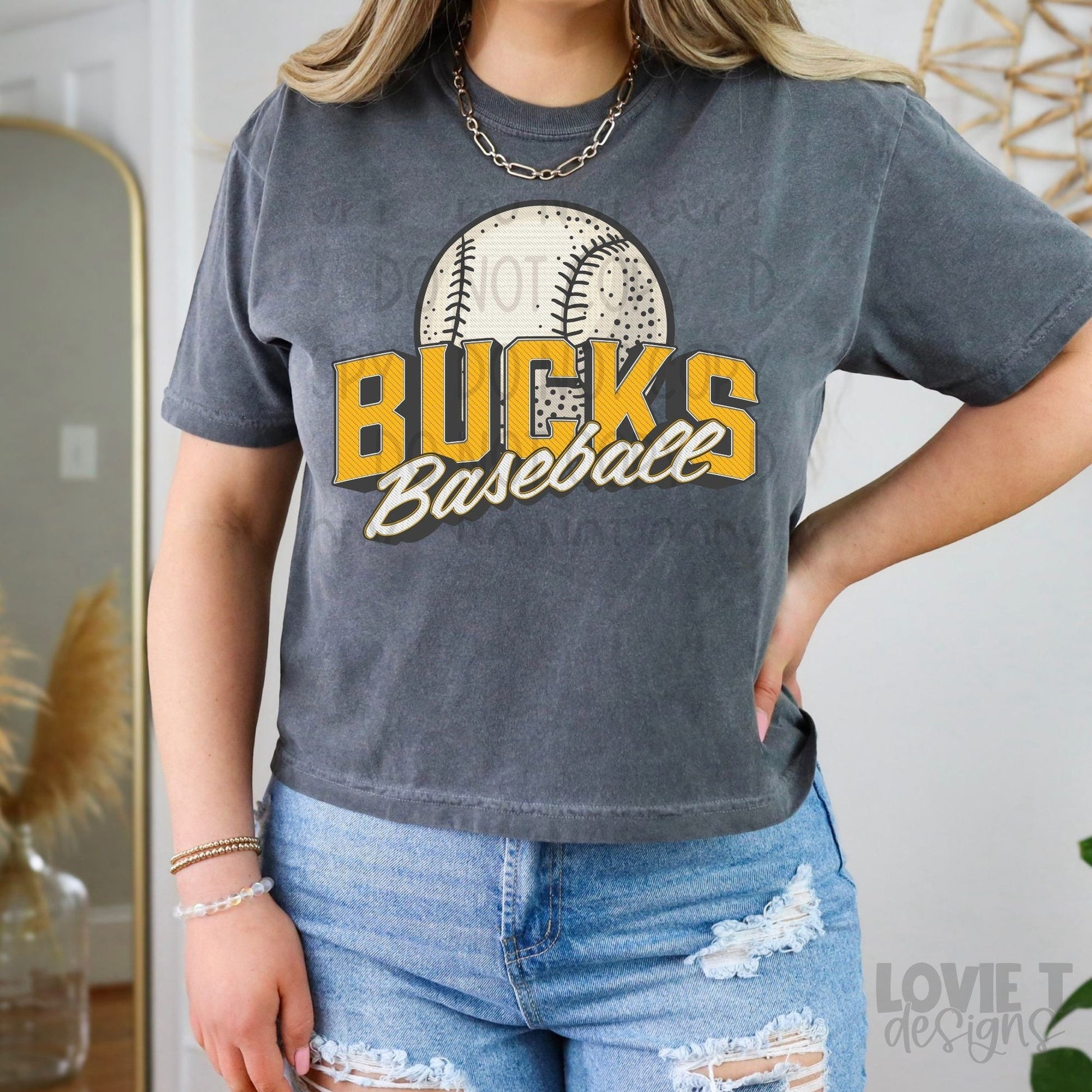 Bucks Baseball Yellow Gold Vintage-Lovie T Designs