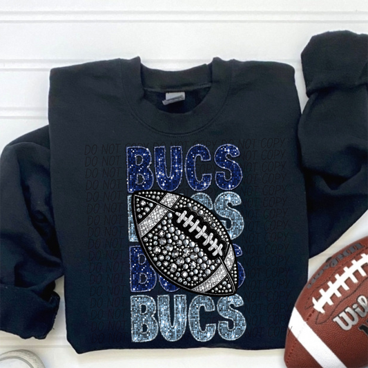 Bucs Blue Stacked Football-Lovie T Designs