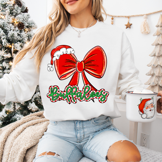 Buffaloes Christmas Checker Bow-[DTF Transfer]-Lovie T Designs