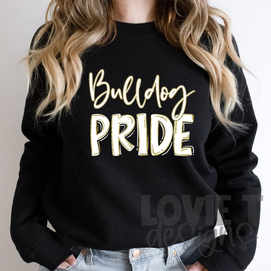 Bulldog Pride Gold Outline-Lovie T Designs