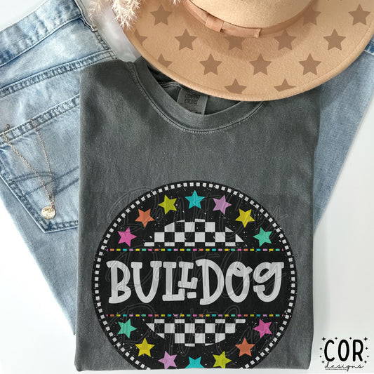 Bulldog Colorful Stars