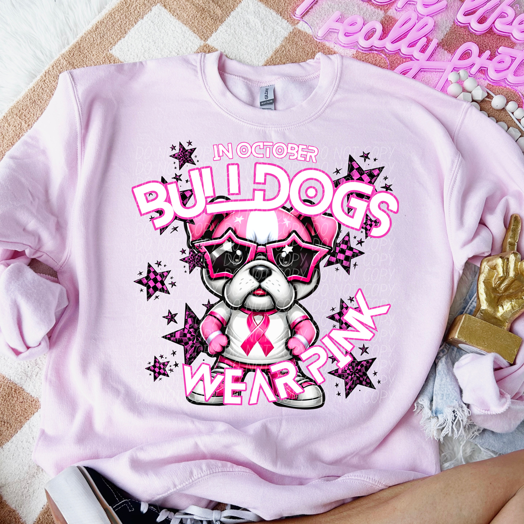 Bulldogs 2 Cancer Awareness Mascot-Lovie T Designs