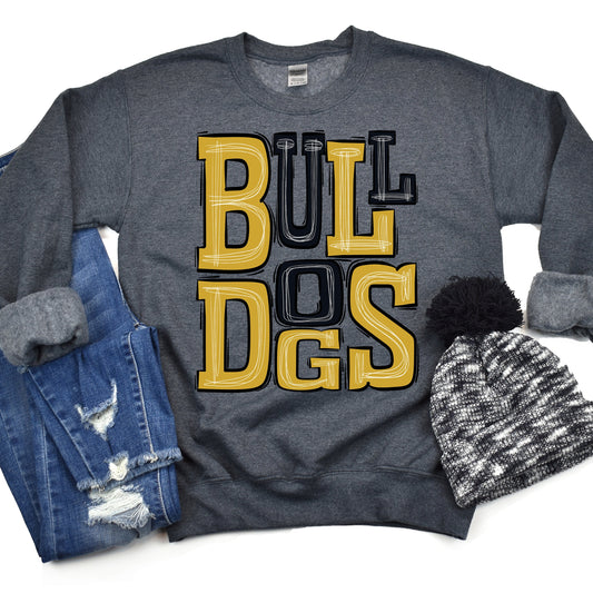 Bulldogs Black and Gold-Lovie T Designs