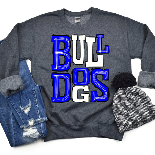 Bulldogs Blue and White-Lovie T Designs