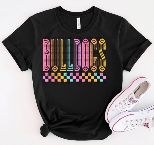 Bulldogs Colorful Line Mascot-Lovie T Designs