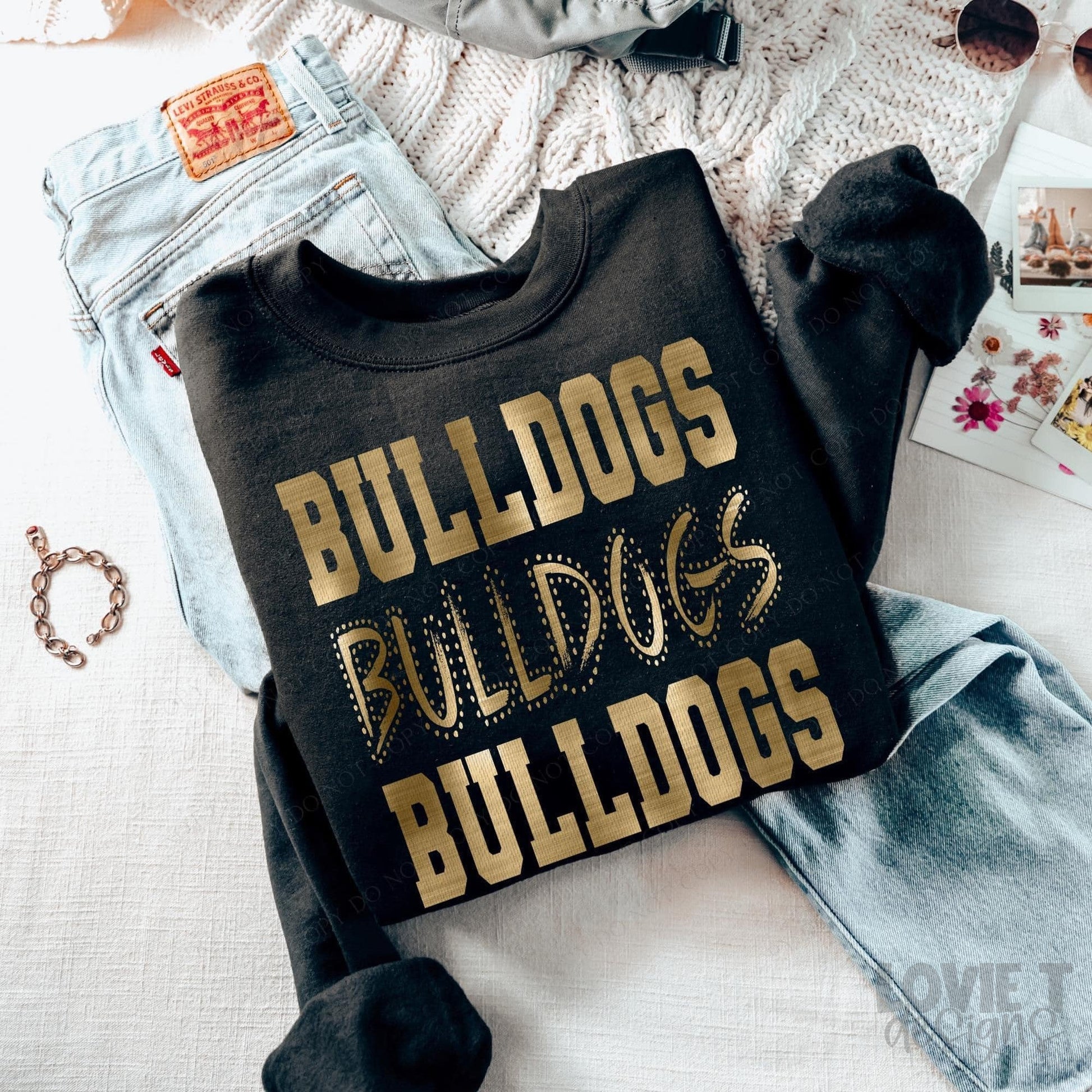 Bulldogs Faux Gold Foil-Lovie T Designs