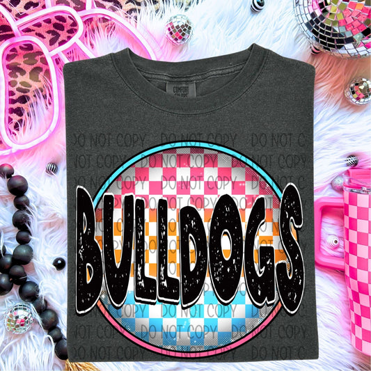 Bulldogs Neon Circle Mascots-Lovie T Designs