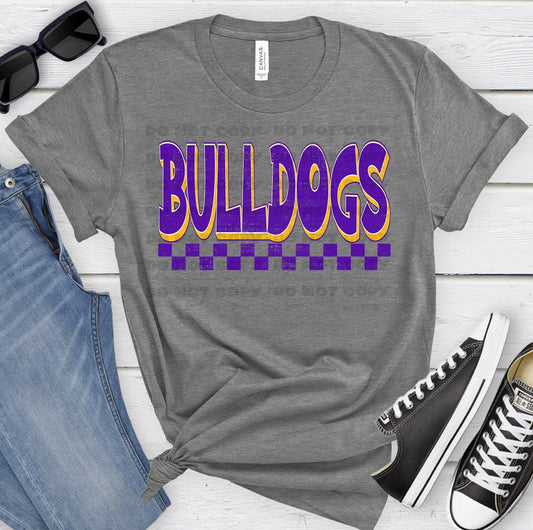 Bulldogs Purple Ath Gold Grunge-Lovie T Designs