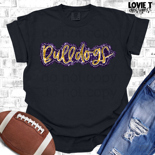 Bulldogs Purple and Gold Sparkles