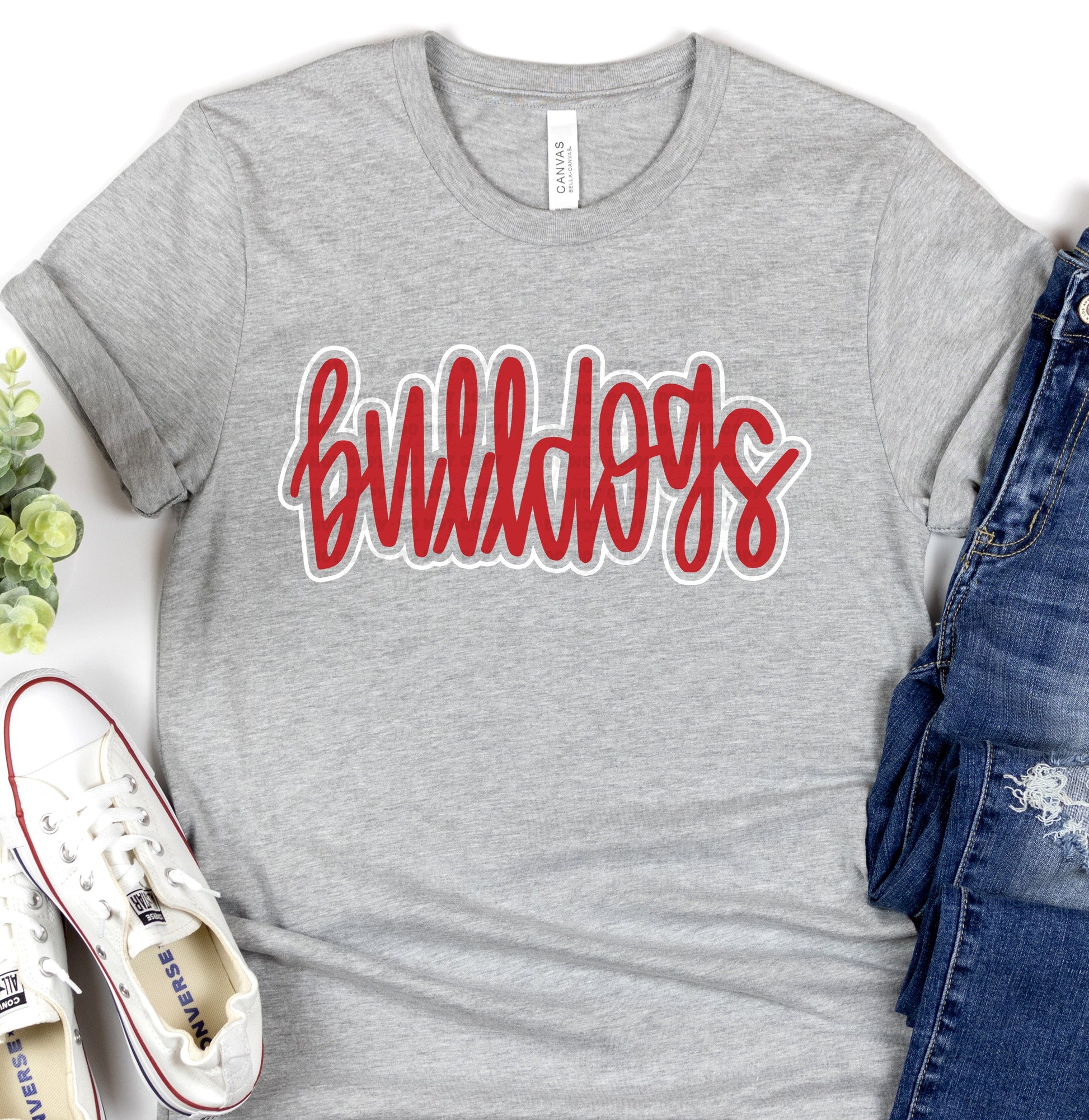 Bulldogs Red White-Lovie T Designs