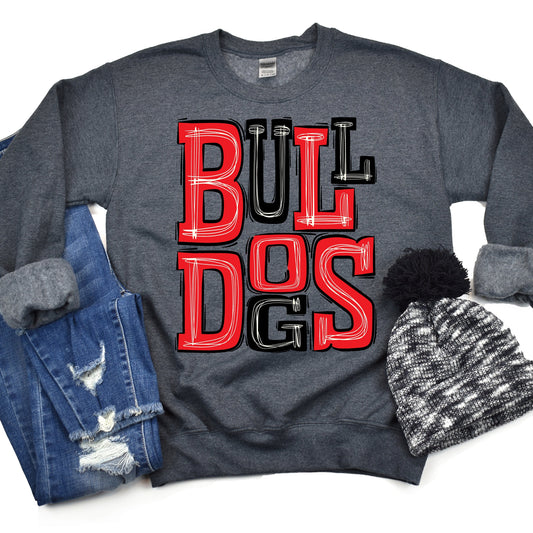 Bulldogs Red and Black-Lovie T Designs