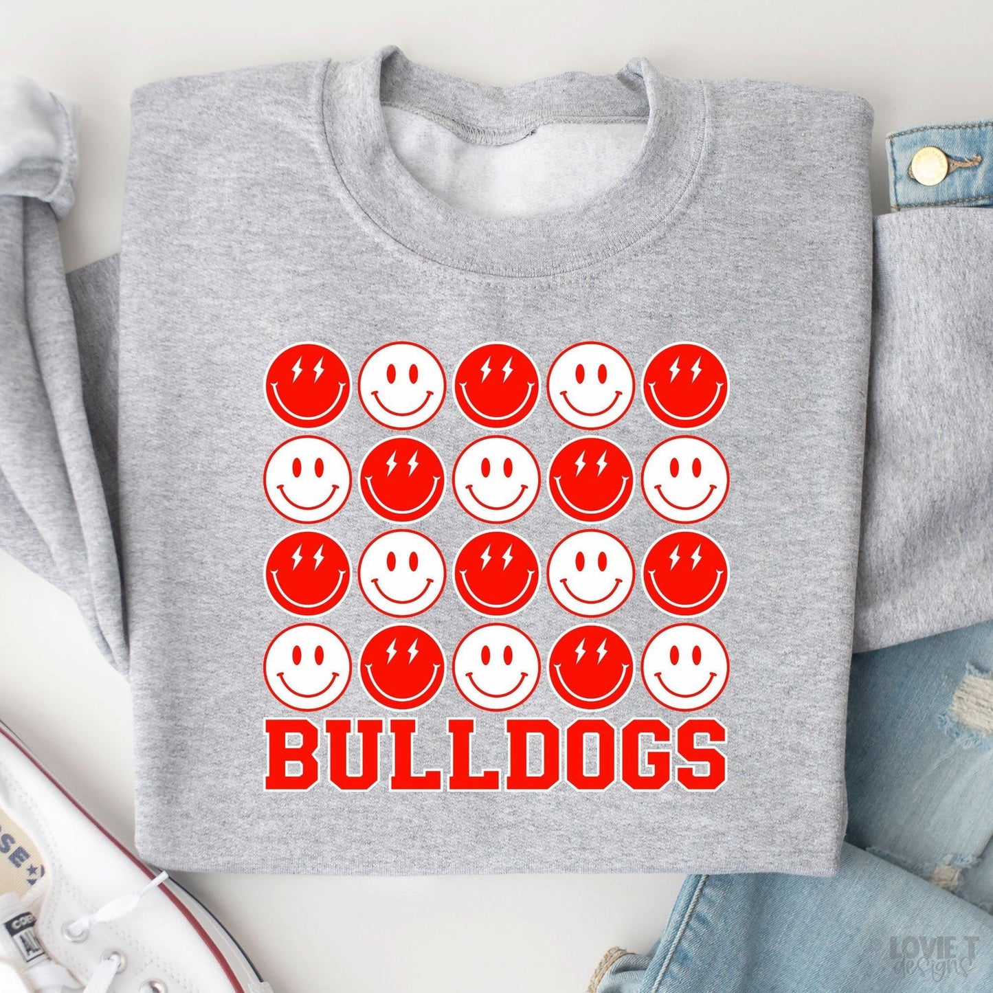 Bulldogs Red and White Happy