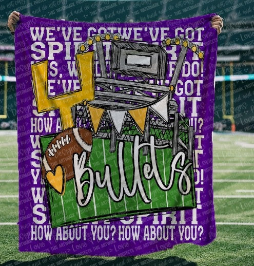 Bulles Purple and Yellow Gold-We've Got Spirit Football Blanket-Lovie T Designs