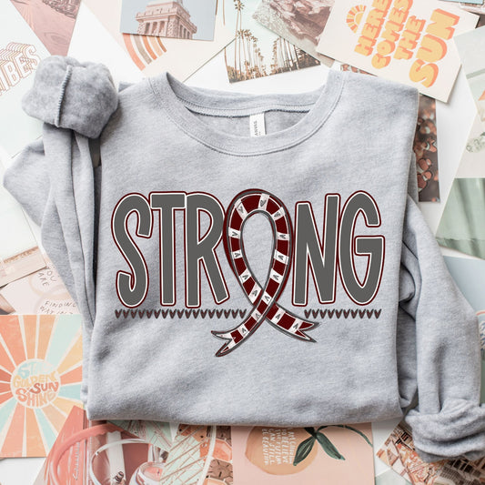 Burgundy Strong Awareness Ribbon-Lovie T Designs