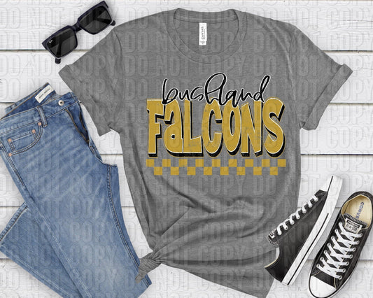 Busland Falcons Black Gold Grunge-Lovie T Designs