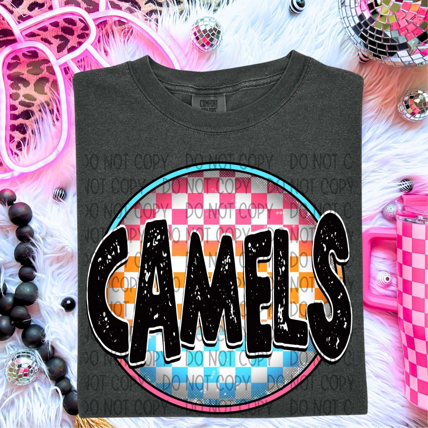 Camels Neon Circle Mascots-Lovie T Designs