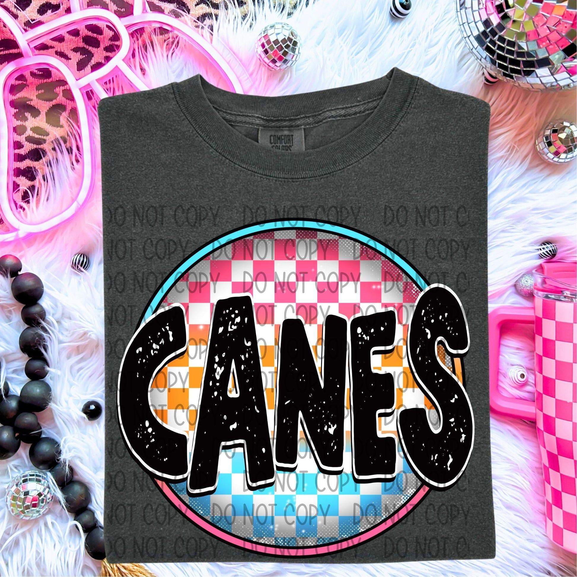 Canes Neon Circle Mascots-Lovie T Designs