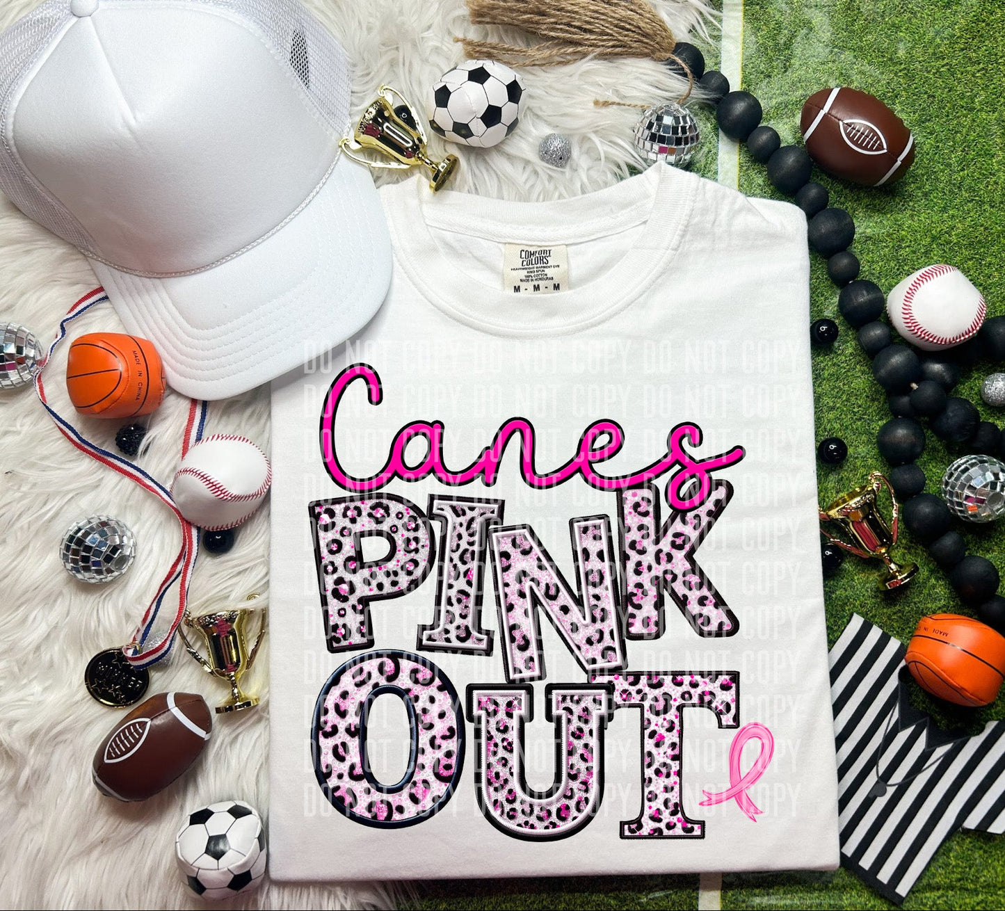 Canes Pink Out Animal Print Mascot-Lovie T Designs