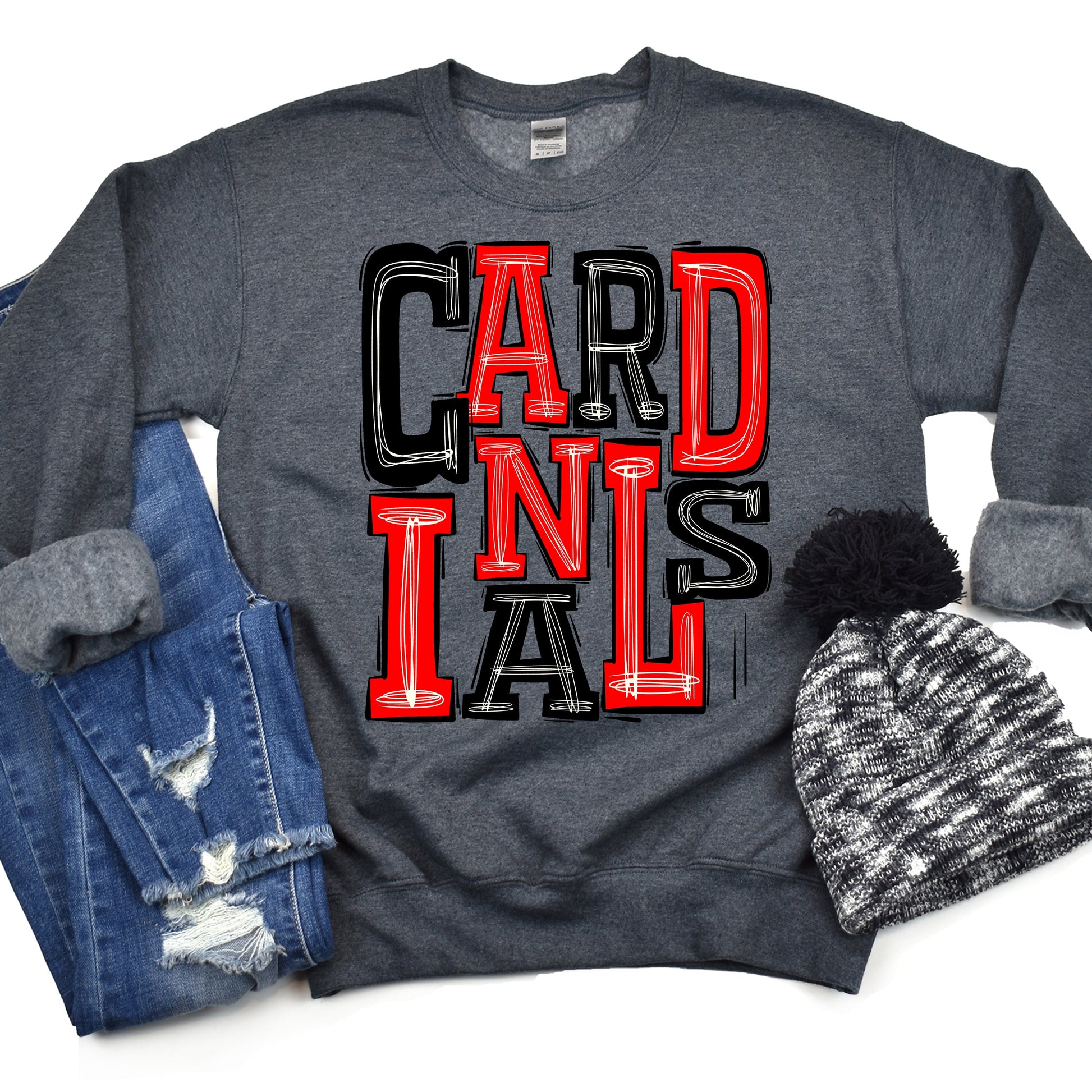 Cardinals Black Red-Lovie T Designs